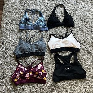 Braletts and sports bras, pink ,offbrand, and Nike